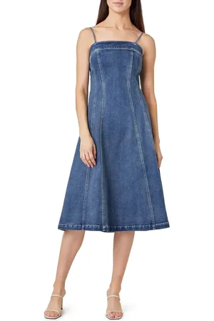 HABITUAL Bustier Denim A-Line Midi Dress in at Nordstrom, Size Small