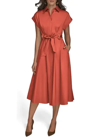 Donna Karan Cotton Midi Shirtdress in at Nordstrom, Size 2