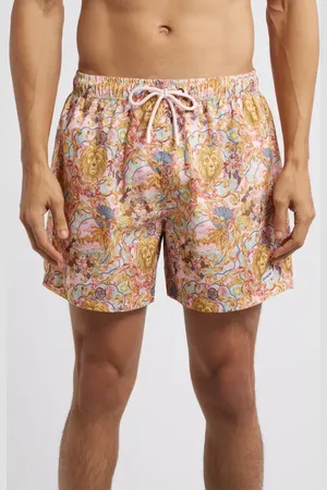 BOARDIES Leo Lion Print Premium Mid Length Swim Trunks in at Nordstrom, Size Small