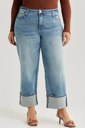 Kut From The Kloth Sienna Cuffed High Waist Wide Leg Jeans in at Nordstrom, Size 16W