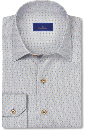 David Donahue Micro Geometric Print Sport Shirt in at Nordstrom, Size X-Large
