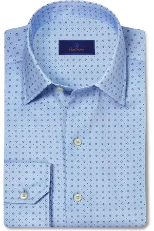 David Donahue Neat Diamond Print Sport Shirt in at Nordstrom, Size Medium