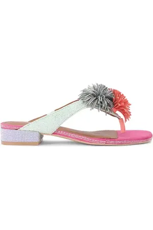 Kurt Geiger Embellished Pom Pom Sandal in at Nordstrom, Size 7Us