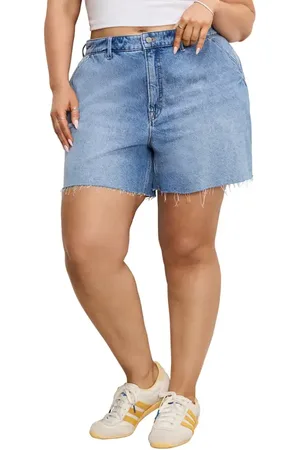 GOOD AMERICAN Cutoff Carpenter Denim Shorts in at Nordstrom, Size 0