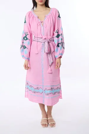 Calypso St. Barth Ukraine Dress in Pink /Green at Nordstrom