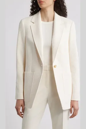 HUGO BOSS Jasena Textured One-Button Blazer in at Nordstrom, Size 10