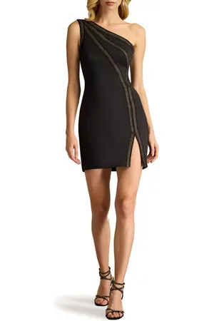 Tadashi Shoji Bead Detail One-Shoulder Cocktail Dress in at Nordstrom, Size 12