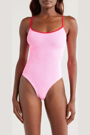 Hunza G Pamela Contrast Binding One-Piece Swimsuit in at Nordstrom