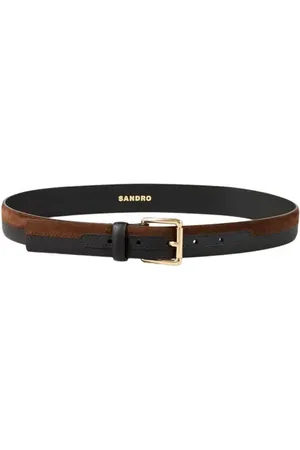 Sandro Two-tone leather belt in Brown /Black at Nordstrom, Size Medium