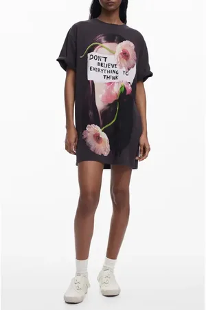 Desigual Floral Graphic T-Shirt Minidress in at Nordstrom, Size X-Large