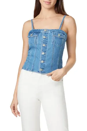 HABITUAL Denim Bustier Crop Top in at Nordstrom, Size X-Small