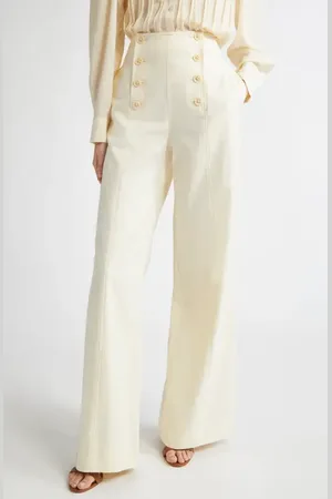ULLA JOHNSON Yalena Cotton Blend Wide Leg Sailor Pants in at Nordstrom, Size 12