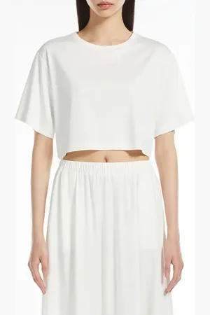 Max Mara Khat Crop Jersey Top in at Nordstrom, Size X-Large