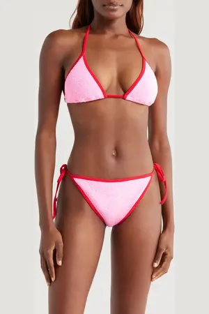 Hunza G Gina Contrast Two-Piece Swimsuit in at Nordstrom