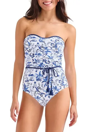 Tommy Bahama Terrazon Tile Strapless One-Piece Swimsuit in at Nordstrom, Size 16