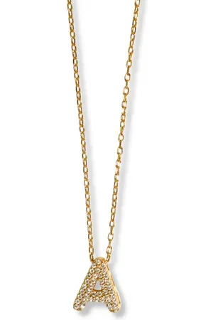 Argento Vivo Sterling Silver Cubic Zirconia Bubble Inital Pendant Necklace in at Nordstrom