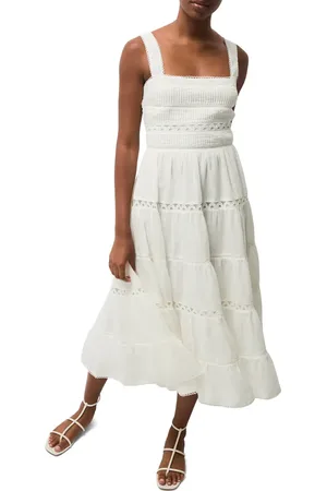 VERONICA BEARD Lucien Picot Trim Lace Inset Dress in at Nordstrom, Size 12
