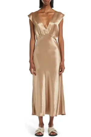 Max Mara Glizia Crinkled Satin Slipdress in at Nordstrom, Size 12