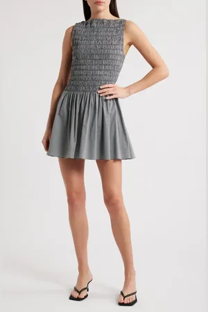 FAITHFULL THE BRAND Noa Smocked Cotton Minidress in at Nordstrom, Size Medium