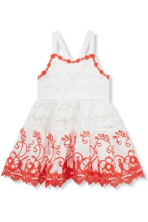 Peek Essentials Embroidered Lace Accent Dress in at Nordstrom, Size 12M