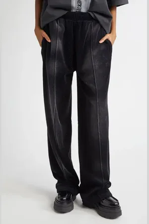 Alexander Wang Hotfix Crushed Velour Track Pants in at Nordstrom, Size Small
