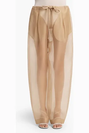 Khaite Trenton Sheer Silk Blend Organza Drawstring Pants in at Nordstrom, Size Medium