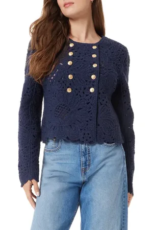 Sam Edelman Fiona Knit Double Breasted Blazer in at Nordstrom, Size X-Small