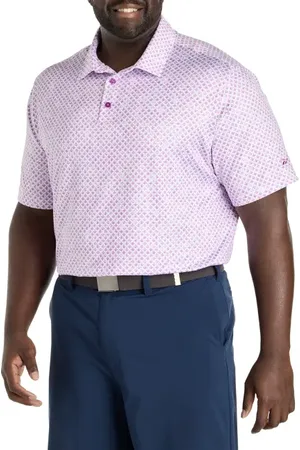 Reebok Big & Tall Performance Diamond Print Polo Shirt in at Nordstrom, Size Xlt