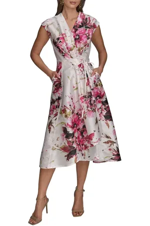 Donna Karan Floral Tiered Wrap Dress in at Nordstrom, Size 12