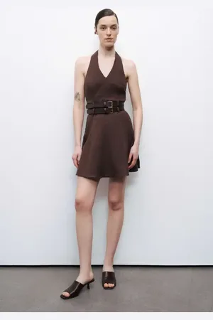 Nocturne Double Belt Detailed Mini Dress in at Nordstrom, Size X-Large