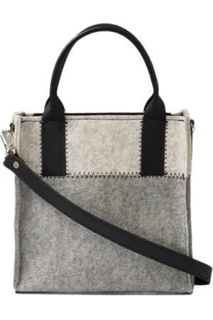 Graf Lantz Jaunt Merino Wool Mini Tote in Granite /Black at Nordstrom, Size Small