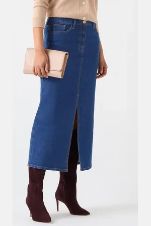 LK Bennett Hardy Denim Midi Skirt in at Nordstrom, Size 8 Us