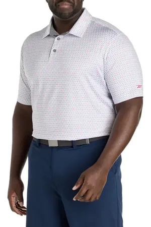 Reebok Big & Tall Contrast Diamond Print Polo Shirt in at Nordstrom, Size 1X Big