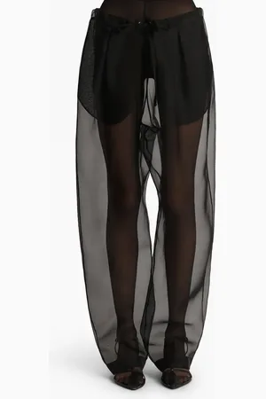 Khaite Trenton Sheer Silk Blend Organza Drawstring Pants in at Nordstrom, Size Medium