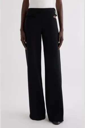 Courrèges Loop Crepe Wide Leg Pants in at Nordstrom, Size 2 Us