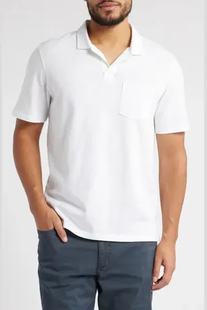 Treasure & Bond Lived In Johnny Collar Slub Cotton Pocket Polo in at Nordstrom, Size Large