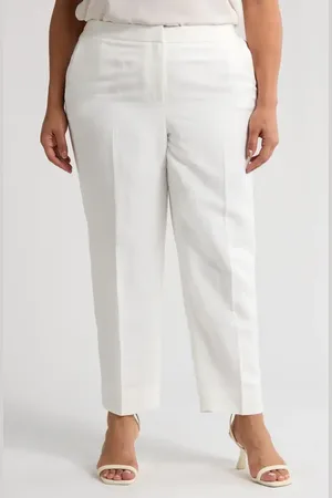 Kasper Linen Blend Pull-On Pants in at Nordstrom, Size 16W