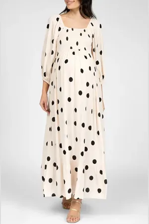 Séraphine Shirred Midi Maternity Dress in at Nordstrom, Size 12