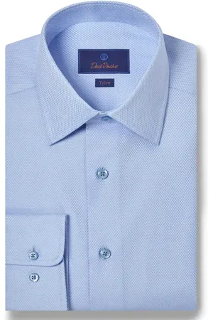 David Donahue Trim Fit Diamond Dobby Dress Shirt in at Nordstrom, Size 16.5 - 36