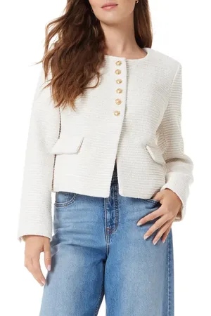 Sam Edelman Tweed Collarless Jacket in at Nordstrom, Size X-Small