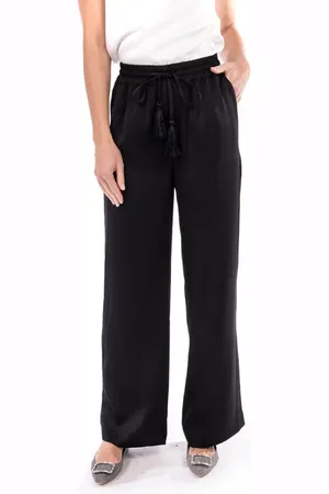 Badgley Mischka Drawstring Satin Pants in at Nordstrom, Size Medium