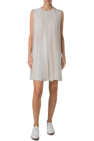 AKRIS Chiaroscuro Print Silk Georgette Shift Dress in at Nordstrom, Size 8