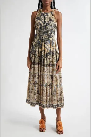 ULLA JOHNSON Essie Smocked Waist Sleeveless Maxi Dress in at Nordstrom, Size 00