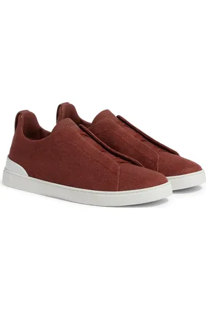 Ermenegildo Zegna Triple Stitch Cotton, Linen & Leather Sneaker in at Nordstrom, Size 8Us