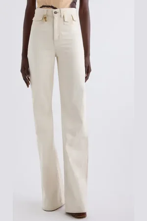 Chloé Pineapple Charm High Waist Twill Pants in at Nordstrom, Size 6 Us