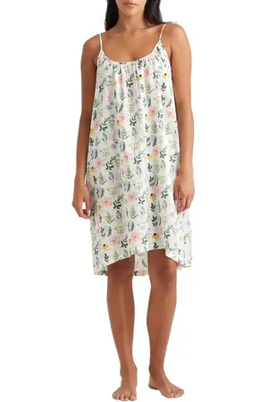Papinelle Delphine Strappy Cotton Sateen Nightgown in at Nordstrom, Size Large