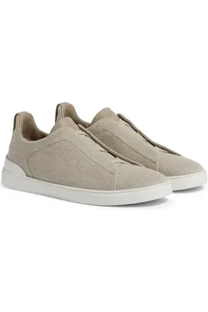 Ermenegildo Zegna Triple Stitch Cotton, Linen & Leather Sneaker in at Nordstrom, Size 7.5Us