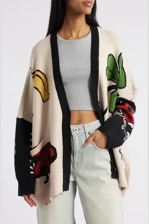 Dressed in Lala Lucky Clover Oversize Cardigan in at Nordstrom, Size Small