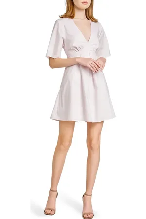 WAYF Zelma Short Sleeve Babydoll Minidress in at Nordstrom, Size X-Small