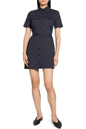 THEORY Short Sleeve Belted Shirtdress in at Nordstrom, Size 2